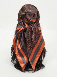 1pc Casual Bandana Scarf With Paisley Printing - S49378 - 粉紅色 - 查看 7