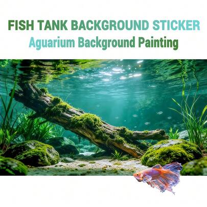 Gỗ lũa, Tranh nền bể cá, Hình dán nền bể cá, Hình dán nền chuồng bò sát, Mặt trước tự dính, Trang trí cảnh quan bể cá, Đồ trang trí bể cá