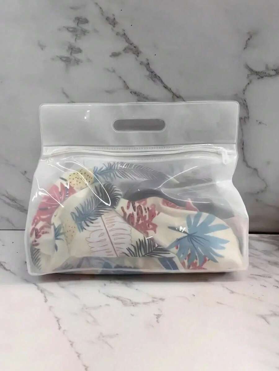 1/2/4pcs Reusable Transparent Waterproof Swimming Storage Bag, With Handle, Thick PVC, Dry & Wet Separation Storage Bag, High Transparency, Sealed Waterproof Zipper Design, All-Round Waterproof And Moisture-Proof, Protect Swimming Gear, Clothes, Cosmetics - Multicolor - View 1