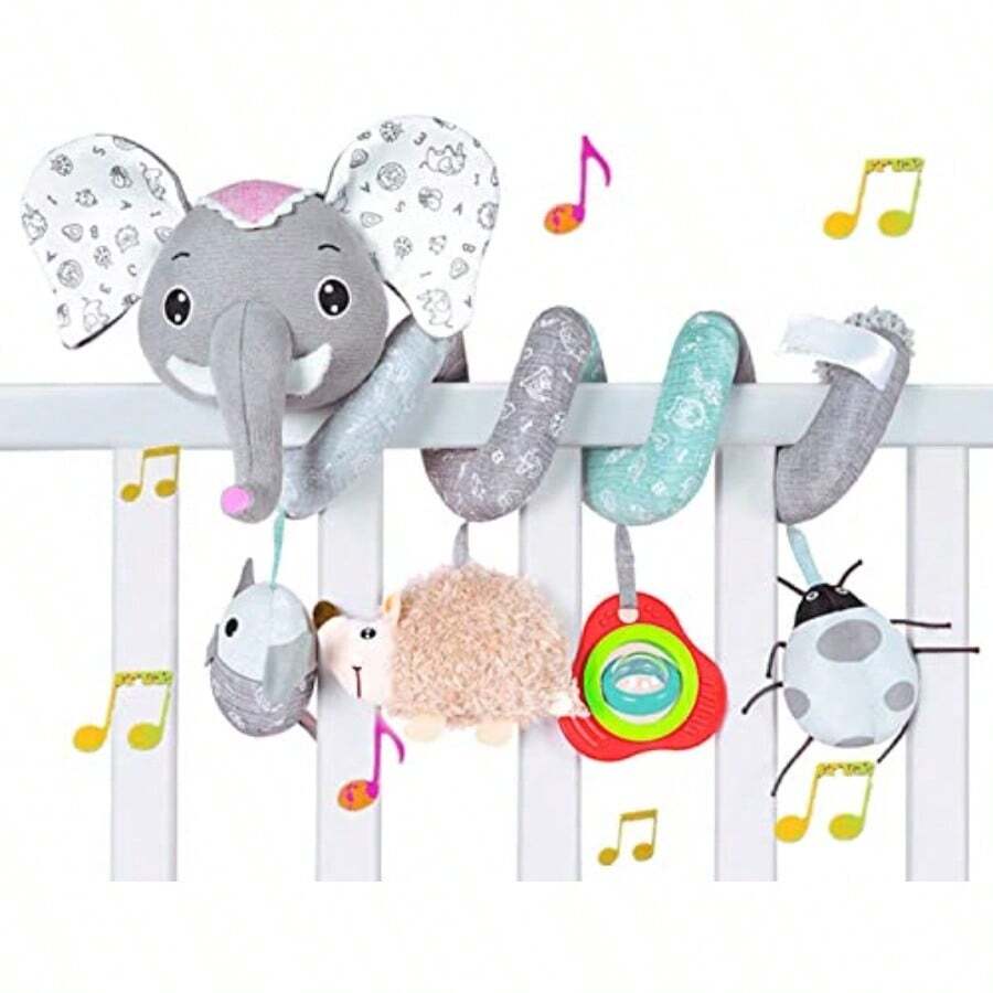 Juguetes para Sillas De Coche Juguetes Infantiles para El Coche Juguetes Espirales para Camas Juguetes Espirales En Suspensión para Viajes Y Actividades Infantiles para El Coche - elefantes - Ver 1