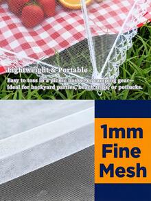 White Insect And Mosquito-Proof Breathable Mesh Folding Cover With Fine Holes To Keep Bugs Away Elegant Lace Vegetable Cover Perfect For Picnic Enthusiasts And Home Chefs Pop Up Fly Proof Net Ideal For Outdoor BBQ Kitchen Prep And Dining Table Protection Food Covers Table Cover Fly Proof Net Travel Essentials School Supplies Travel Accessories - 彩色 - 查看 7