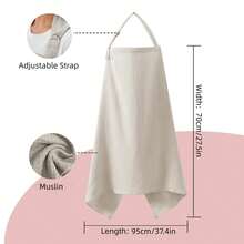 Breathable Muslin Nursing Cover, With Rigid Ring Nursing Breastfeeding Cover, Multi-Functional Car Seat Sunshade, Soft Curved Neck Nursing Apron, Lightweight Material Suitable For Warm Weather - Multicolor - View 2
