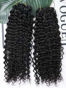 Y WIGS 預分束水波紋人髮鉤編髮 Miracle Knots 適用 100 束 14-20 吋 自然色 輕量易佩戴 鉤編人髮接髮 適合度假、足球賽、運動 - Natural Black - 查看 8