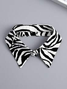 1 Pc Zebra Print Detachable Collar, Versatile, Removable, Perfect For All Occasions - Zebra Stripes - View 10
