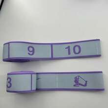 瑜伽拉伸带、阻力带、弹力带、分腿训练器、舞蹈带、髋部伸展韧带带，适用于瑜伽、普拉提、健身训练 - 藍色 - 查看 11