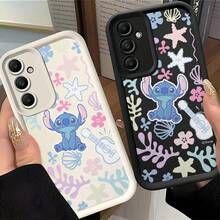 名创优品迪士尼史迪奇海洋珊瑚TPU手机壳，吉他图案，适用于三星S26 Ultra/S26 Edge/S26 Plus/S26/S25 Ultra/S25 Plus/S25/S25FE/S25Edge/S24 Ultra/S24 Plus/S24/S24FE/S23FE/S23 Ultra/S23 Plus/S23/S22 Ultra/S22 Plus/S22/S21 Ultra/S21 Plus/S21/A15/A16/A17/A23/A24/A25/A26/A33/A34/A35/A36/A52/A53/A54/A55/A56/A71/A72/A73/圣诞礼物/女朋友 - 黑色 - 查看 4