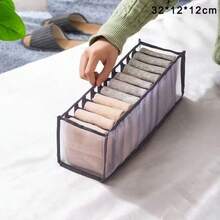 1 pieza/3 piezas Caja de almacenamiento plegable, organizador de cajones para bufandas y ropa interior, bolsa de almacenamiento de armario con rejilla, unicolor para uso en todas las estaciones - Multicolor - Ver 12