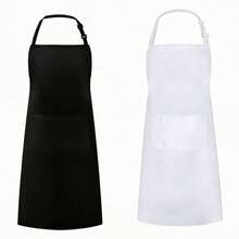 1 pieza Delantal ajustable unisex con 2 bolsillos, delantal de cocina/chef/cocina/pintura - Multicolor - Ver 1
