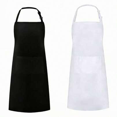 1 chiếc tạp dề điều chỉnh được, có 2 túi, dùng cho nhà bếp/đầu bếp/nấu ăn/vẽ tranh.