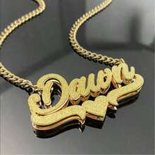 Customized Stainless Steel Double Layer Necklace, Heart & English Letter Clavicle Chain Pendant Jewelry, Ideal Gift For Couples, Friends, Family, Mother's Day, Available In Gold & Silver, Fashionable, Retractable, Simple, Casual, Personalized, Unique Gift For Girlfriend, Mom, Family, Friends, Daughter For Anniversary, Valentine's Day, Mother's Day, Birthday, Graduation, Daily Wear, Wedding, Prom,Gold,Stylish,Colorful,Vintage,Hipster,Simple,Y2k,2000s Fashion,Custom,Personalized,Unique,Ideal Gifts For Him,Ideal Gifts For Her,Her,Boyfriend,Girlfriend,Dad,Mom,Family,Friends,For Anniversaries,For Birthdays,For Graduation,For Prom,For Party,Jewelry Women,School Supplies,Back To School,For Office,For School,For Classroom,For Teacher Gifts,For University,For Colleague,For Dorm Rooms,For Teacher,For Boys And Girls,For Teenagers,Junior High School Students,Middle School Students,High School Senior High School Students,College Students,University Students,Freshman,Sophomore,Underclassmen - 多色的 - 查看 3