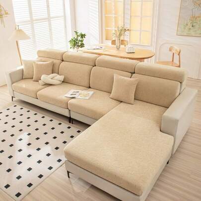 1 chiếc bọc đệm ghế sofa co giãn màu trơn, chống bẩn, chống trượt, có thể tháo rời và giặt được, phù hợp cho mọi mùa, vừa với ghế sofa hình chữ L hoặc sofa độc lập, bảo vệ đồ nội thất co giãn.