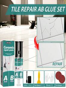 2-Part Epoxy Filler Kit For Tile Repair, Suitable For Ceramic, Tile, Metal, Wood, Concrete Crack Filling, Waterproof, Handmade Moldable Quick-Drying Multi-Purpose Household Epoxy Adhesive - Multiple Forms - View 10