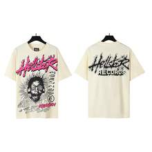 HellST Vintage Streetwear T-Shirt, 100 Percent Cotton Casual Loose Top, Unisex Couple Matching Tee - A787杏色 - 查看 12