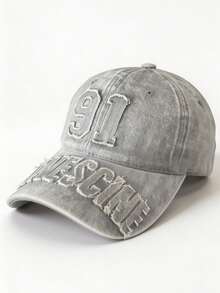 1 Pc Unisex Fashionable 91 Embroidered Washed Baseball Cap - Breathable, Adjustable Retro Baseball Cap - Unisex Casual Sun Hat, Perfect For Outdoor Activities, Travel, And Running (Available In Multiple Colors) - Retro - View 5