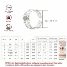 925纯银叶形可调节戒指，镶嵌天然玛瑙，女士款 - 銀色 - 查看 5