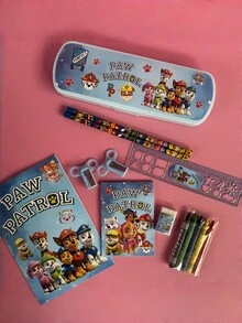 Paw Patrol Bộ 1 bút chì hoạt hình, thước kẻ, tẩy, sổ tay, gọt bút chì, đồ dùng văn phòng phẩm cho học sinh, quà tặng văn phòng phẩm di động - Nhiều màu - Xem 6