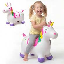 JOYIN - Caballo hinchable de unicornio para niños juguete inflable para regalo de cumpleaños 18 meses 2 3 4 5 años niños y niñas - como en la foto - Ver 6