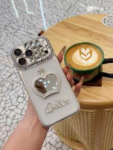 Y2K Glitter Crystal Mirror Phone Cover Complete With 17 16 15 14 13 Pro Max Diamond Instantaneous 17 Series Protection Cover - White - View 4