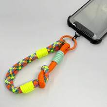 DIY 2-In-1 Mobile Phone Universal Lanyard, Wrist Short Lanyard, 360 °   Rotating Metal Hanging Piece, Multi-Functional Wristband - Hồng - Xem 6