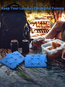 1/2/4个装可重复使用PE塑料雪花托盘，带保鲜冷却功能的冷冻托盘，便携实用日常冷却保鲜冰袋 - 彩色 - 查看 11