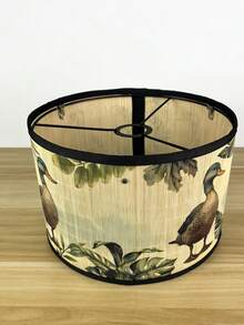 1pc 12 Inch Vintage Bamboo Green-Headed Duck Print Design Drum Lamp Shade - Suitable For Table Lamps, Floor Lamps, Pendant Lights, Wall Lamps. Compatible With E14, E26, E27 Lamp Bases And Harp & Finial. Great For Home Lighting Upgrade, Housewarming, Birthday Or Holiday Gifts. (Lamp And Power Source Not Included). - 綠頭鴨 - 查看 10