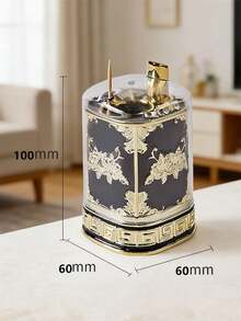 1pc Trending High-End Automatic Pop-Up Toothpick Holder, Suitable For Home, Living Room And Dining Room, European Style Creative Toothpick Storage Box - White - View 14