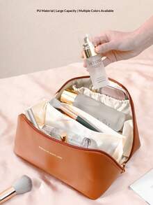 1 chiếc túi đựng mỹ phẩm bằng da PU hai lớp chống thấm nước, dung tích lớn, họa tiết mèo dễ thương, túi đựng đồ du lịch đa năng, hộp đựng đồ trang điểm, túi đựng đồ vệ sinh cá nhân, vật dụng cần thiết khi đi du lịch. - Nhiều màu - Xem 7