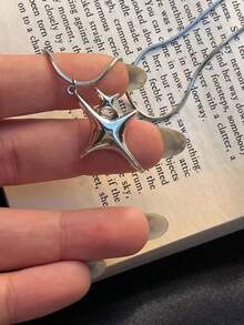 1pc Fashionable Pentagram Pendant Necklace, Suitable For Daily Wear - Multicolor - View 1