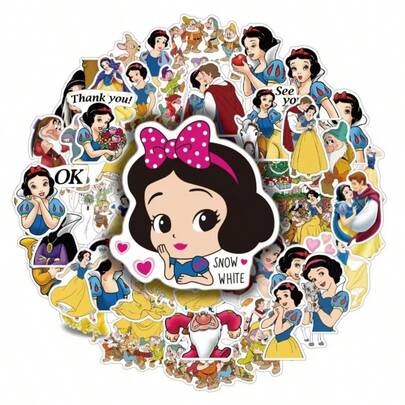  50/150/250 ชิ้น สติกเกอร์เจ้าหญิงลิขสิทธิ์ Disney, สติกเกอร์กราฟฟิตี้, สติกเกอร์ตกแต่งถ้วย, สติกเกอร์ตกแต่งโทรศัพท์มือถือ