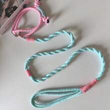 1pc Durable Handmade Woven Leash, Colorful Dog Training Lead, Suitable For Medium To Large Pets Outdoor Camping Daily Walking, Handwoven Dual-Color Pet Leash & Collar Set, Breathable Integrated Walking Rope - Multicolor - View 7