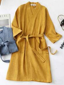 1 Áo choàng ngủ nữ bằng cotton nguyên chất, họa tiết kẻ caro, phù hợp cho cả nam và nữ, thích hợp cho mùa xuân và mùa hè, lý tưởng cho nhà nghỉ, khách sạn và spa. Khả năng thấm hút tốt, nhanh khô, dáng rộng rãi, nhiều màu sắc để lựa chọn, đồ dùng phòng tắm, đồ gia dụng. - Nhiều màu - Xem 3