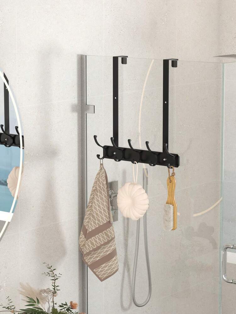 1 bộ móc treo 5 tầng, giá đựng đồ treo tường, không cần khoan, thích hợp sử dụng trong phòng tắm, phòng ngủ, nhà cửa, dùng để treo quần áo và mũ, đồ dùng lưu trữ trong phòng tắm. - Nhiều màu - Xem 1