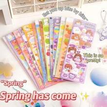 100pcs Korean Cute Holographic Sticker Set, Reusable Waterproof Stickers Suitable For Scrapbooking, DIY Crafts, Notebooks, Laptop, Phone Cases - One Size Random - View 4