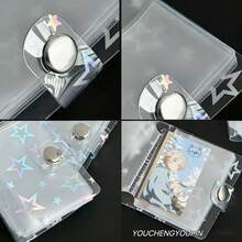 1 pieza Libro de pegatinas mini de 2 pulgadas, pegatinas holográficas transparentes de estrellas, álbum de fotos de identificación, páginas de recambio de pegatinas, adecuado para libro de pegatinas DIY, almacenamiento de fotos de identificación de 2 pulgadas - 2 pulgadas - Ver 5