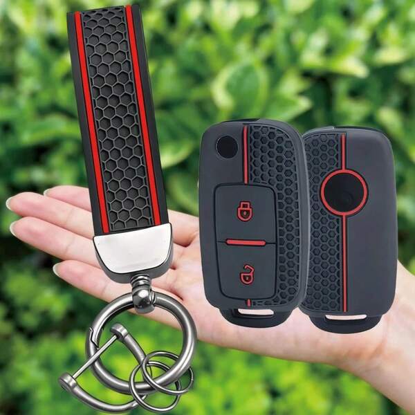 Keychain Silicone Car Key Case For VW T5 Polo Passat Golf 4 5 6 Caravelle Fabia Octavia Ligier JS Seat Toledo