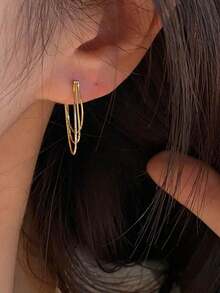 1 Pair Metal Chain Earrings Personalized Fashion Long Earrings For Women & Girls, Travel, Wedding, Party Accessories, Birthday, Christmas Gift 2026 - 金子 - 查看 3