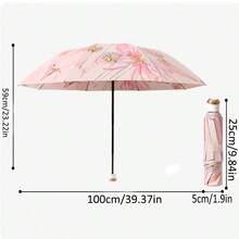 1把女士双层双花伞,手绘设计,轻便便携可折叠,防雨防晒。 - 均碼 - 查看 7