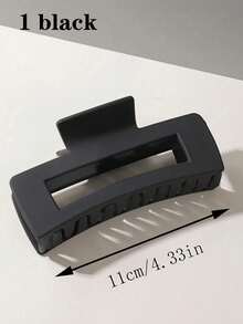 3/1pc Women's Black White Brown Large 11cm/4.33in Square Lightweight Plastic Hair Clip Fashion Versatile Premium Elegant Temperament Simple Minimalist Style Solid Color Hair Claw Hair Accessories Suitable For Daily Outings Casual Parties Commuting Vacations Face Washing Bathing Makeup Matching Clothes Use Jewelry Headwear Accessories Claw Clip Summer Outfits Hair Clips,Travel,Birthday - Multicolor - View 2
