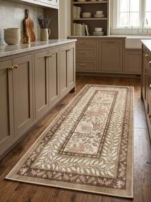1pc Rug/Carpet/Area Rug/Bath Mat/Bath Rug/Door Mat/Runners/Runner Rug, American Classical Romantic Artistic - Tropical Plant - Floral Leaf Retro Pattern - Long Runner Rug, Suitable For Bathroom, Kitchen, Entryway, Hallway, Bedside, Living Room, Bedroom, Soft & Washable, Home Decor - Multicolor - View 2