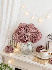 6/24 Pcs Artificial Peonies With Stems, For Wedding Party Decoration, Cake Decoration, Home Living Room Dining Table Ornament, Fake Plants, Autumn Decoration, Room Decoration, Desk Decoration, Garden Decoration, Etc. - Multicolor - View 8