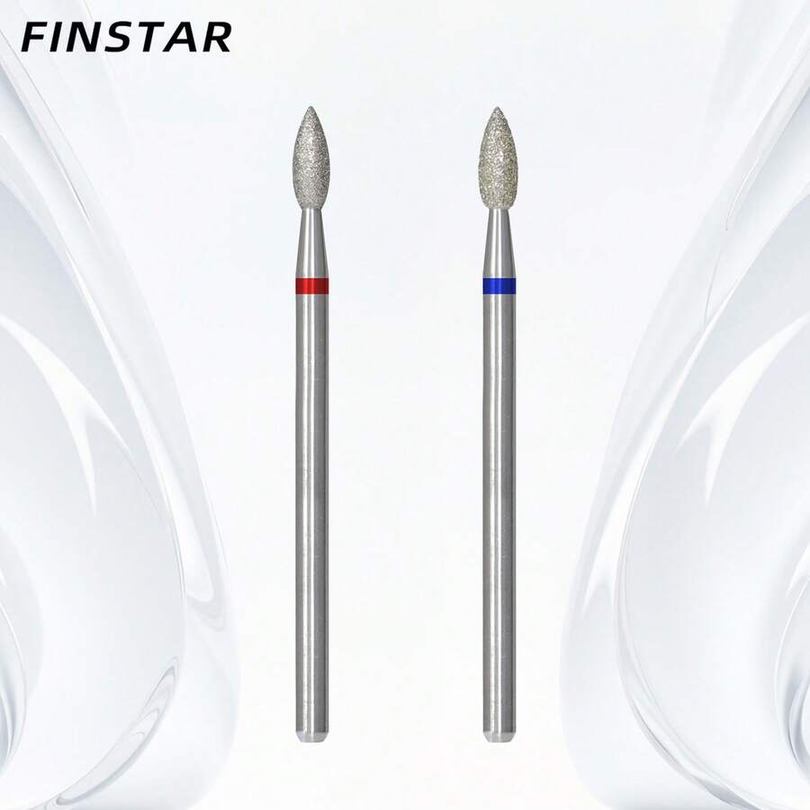 3/32英寸锥形金刚石指甲钻头 – 细中粒度俄式角质去除器，电动指甲钻头，用于去除死皮、清洁指甲下污垢、修整指甲形状和准备，美甲修脚工具 - 彩色 - 查看 1