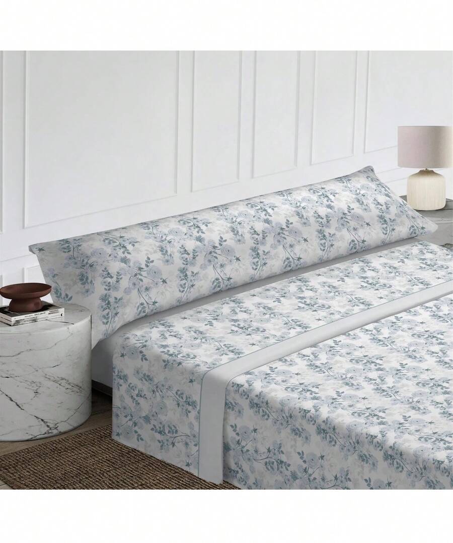 Juego de sábanas de Verano Estampadas. Ropa de Cama Juego de 3 Piezas, 100% Microfibra. Modernas, Tacto Fino y Suave cama 90-105-135-150 - Diseño-8 - Ver 1