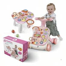 Andadera para Bebé 2 en 1 Musical con Juguetes, Diseño Portátil y  , Centro de Actividades Interactivo, Estimula el Desarrollo y Aprendizaje del Bebé - Rosa - Ver 11