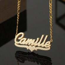 Customized Stainless Steel Double Layer Necklace, Heart & English Letter Clavicle Chain Pendant Jewelry, Ideal Gift For Couples, Friends, Family, Mother's Day, Available In Gold & Silver, Fashionable, Retractable, Simple, Casual, Personalized, Unique Gift For Girlfriend, Mom, Family, Friends, Daughter For Anniversary, Valentine's Day, Mother's Day, Birthday, Graduation, Daily Wear, Wedding, Prom,Gold,Stylish,Colorful,Vintage,Hipster,Simple,Y2k,2000s Fashion,Custom,Personalized,Unique,Ideal Gifts For Him,Ideal Gifts For Her,Her,Boyfriend,Girlfriend,Dad,Mom,Family,Friends,For Anniversaries,For Birthdays,For Graduation,For Prom,For Party,Jewelry Women,School Supplies,Back To School,For Office,For School,For Classroom,For Teacher Gifts,For University,For Colleague,For Dorm Rooms,For Teacher,For Boys And Girls,For Teenagers,Junior High School Students,Middle School Students,High School Senior High School Students,College Students,University Students,Freshman,Sophomore,Underclassmen - 多色圖案 - 查看 9