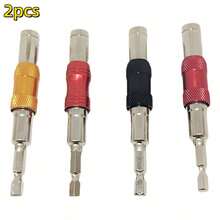 2件套1/4英寸六角磁性扳手，钻头手动工具延长杆，快速更换适配器 - 专业多功能360度六角头延长套筒，延长套筒适配器套装，高品质冲击套筒适配器 - 多色 - 查看 9