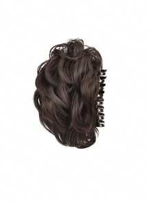 女士合成假发发髻蓬松盘发接发爪夹卷曲优雅花苞造型，适合日常佩戴和派对场合 - 彩色 - 查看 10