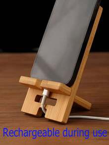 竹制手机支架，懒散人士追剧神器，多功能手机/平板电脑桌面支架 - 查看 2