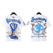 HellST Vintage Streetwear T-Shirt, 100 Percent Cotton Casual Loose Top, Unisex Couple Matching Tee - A778白色 - 查看 12