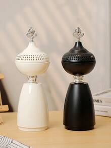 A Simple And Exquisite Wrought Iron Incense Burner With A Height Of 32cm. This Incense Burner Is Particularly Suitable For Festival And Is Also Used For Home Decoration, Bedrooms, Living Rooms (As A Central Decoration), Offices, Yoga Venues, Gatherings, And Temple Decoration, Creating An Elegant Atmosphere. It Is An Ideal Product For Home Decoration And Daily Use. - Large Incense Burner With Vase - View 1