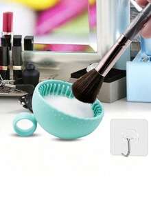 2pcs Portable Silicone Makeup Brush Cleaning Bowl With Cleaning Mat - Foldable Travel Size, Odorless, Suitable For All Makeup Brushes (Face, Eye, Blush), Quick Drying, - Solid Color - View 3